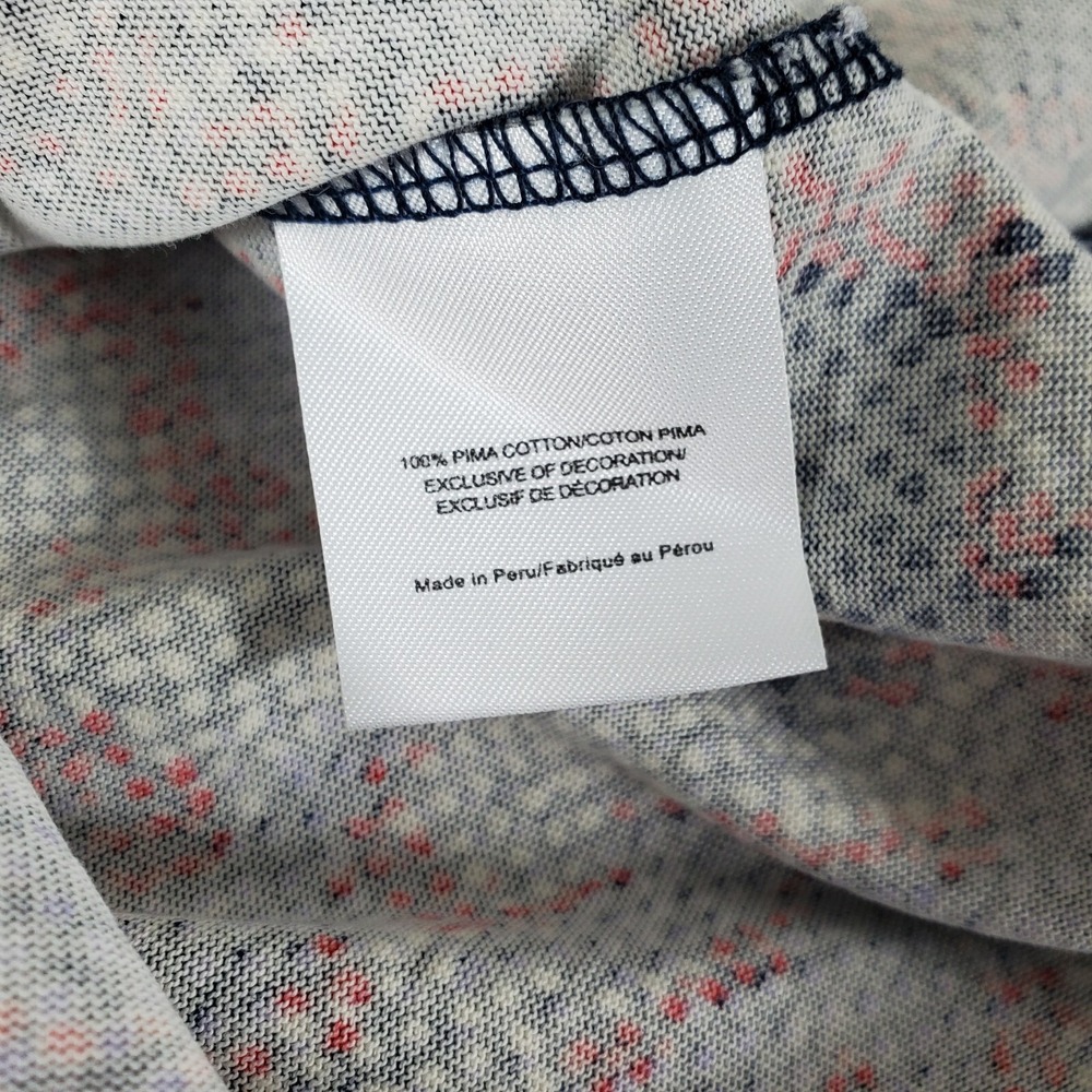 Tory Burch Dahlia Dress Size M Long Sleeve Navy Floral Drop Waist Pima Cotton - Picture 8 of 11